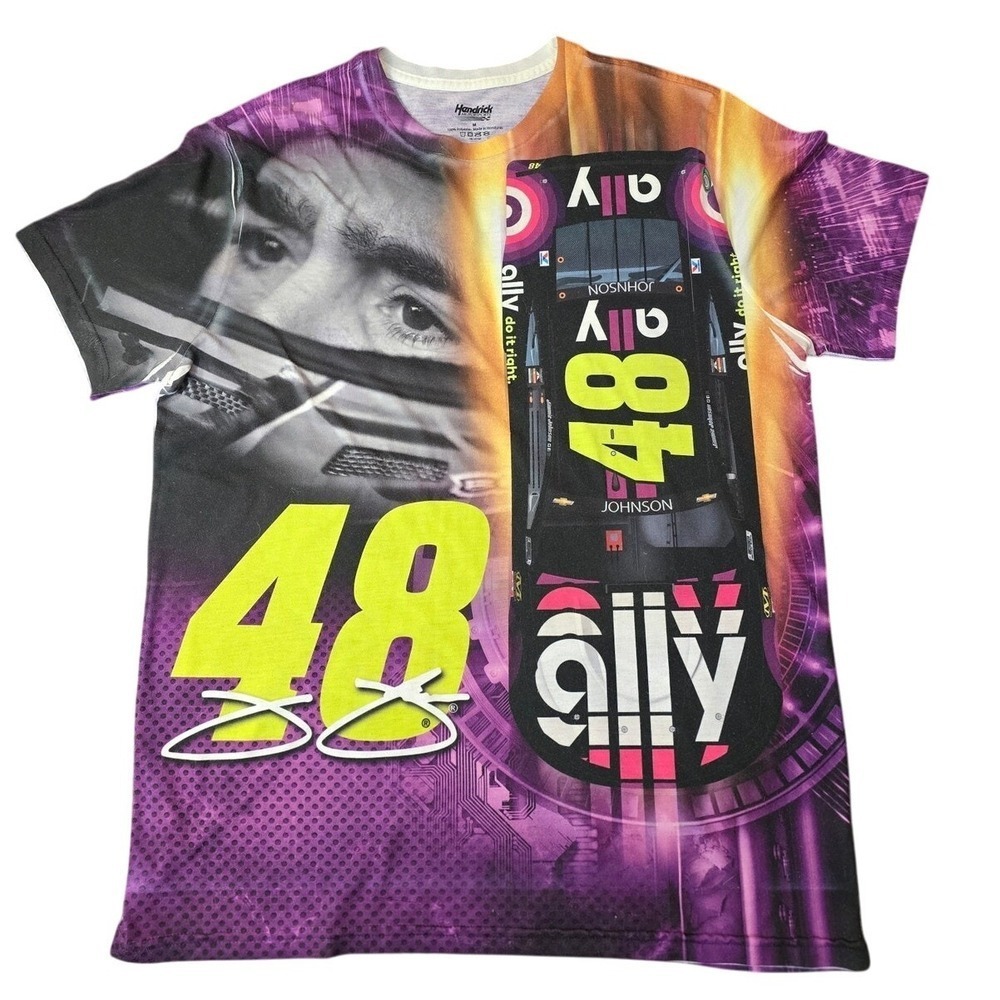 Kendrick Motor sports Jimmie Johnson Purple Sublimated T-Shirt Unisex M EUC